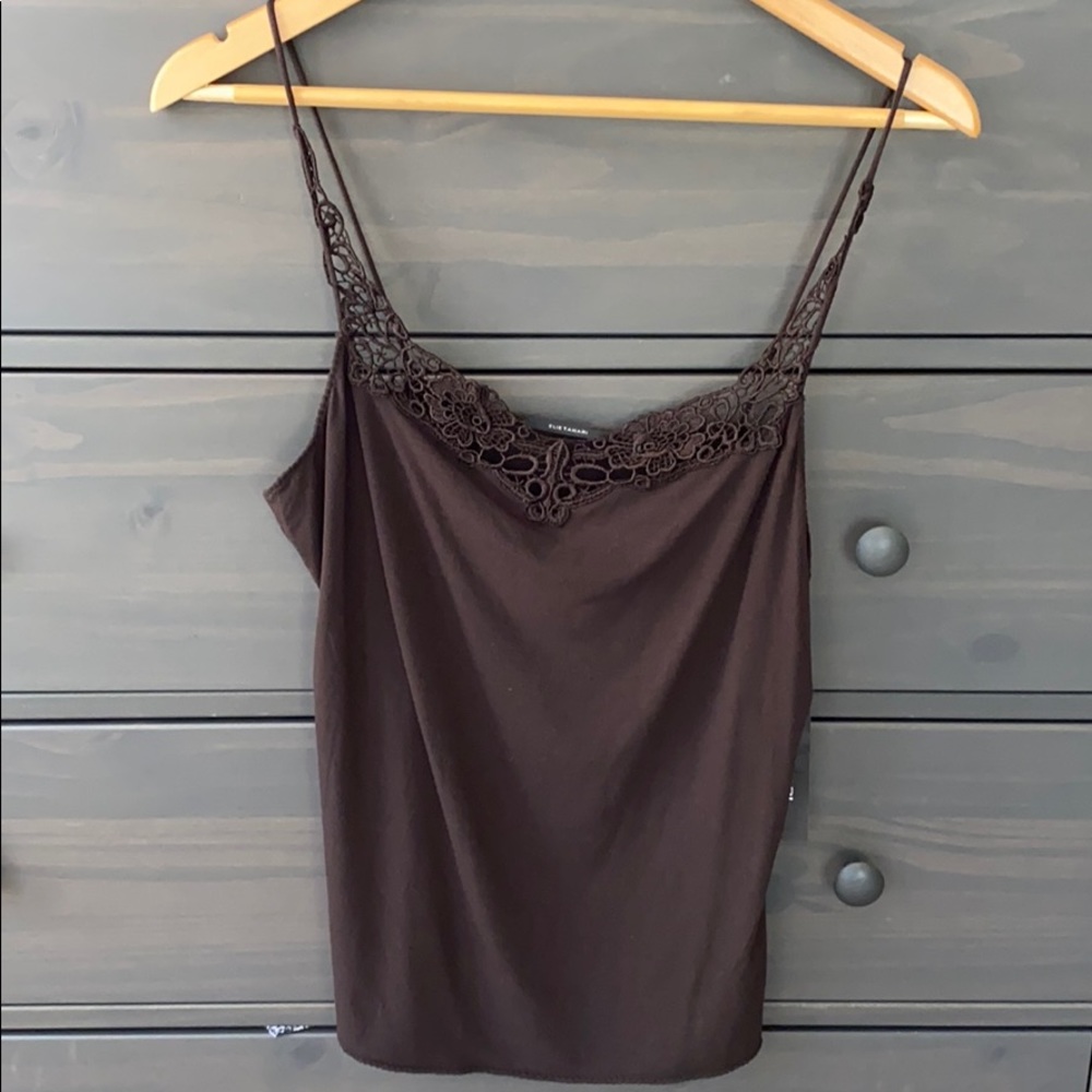 Elie Tahari lace camisole in Pumpernickel
